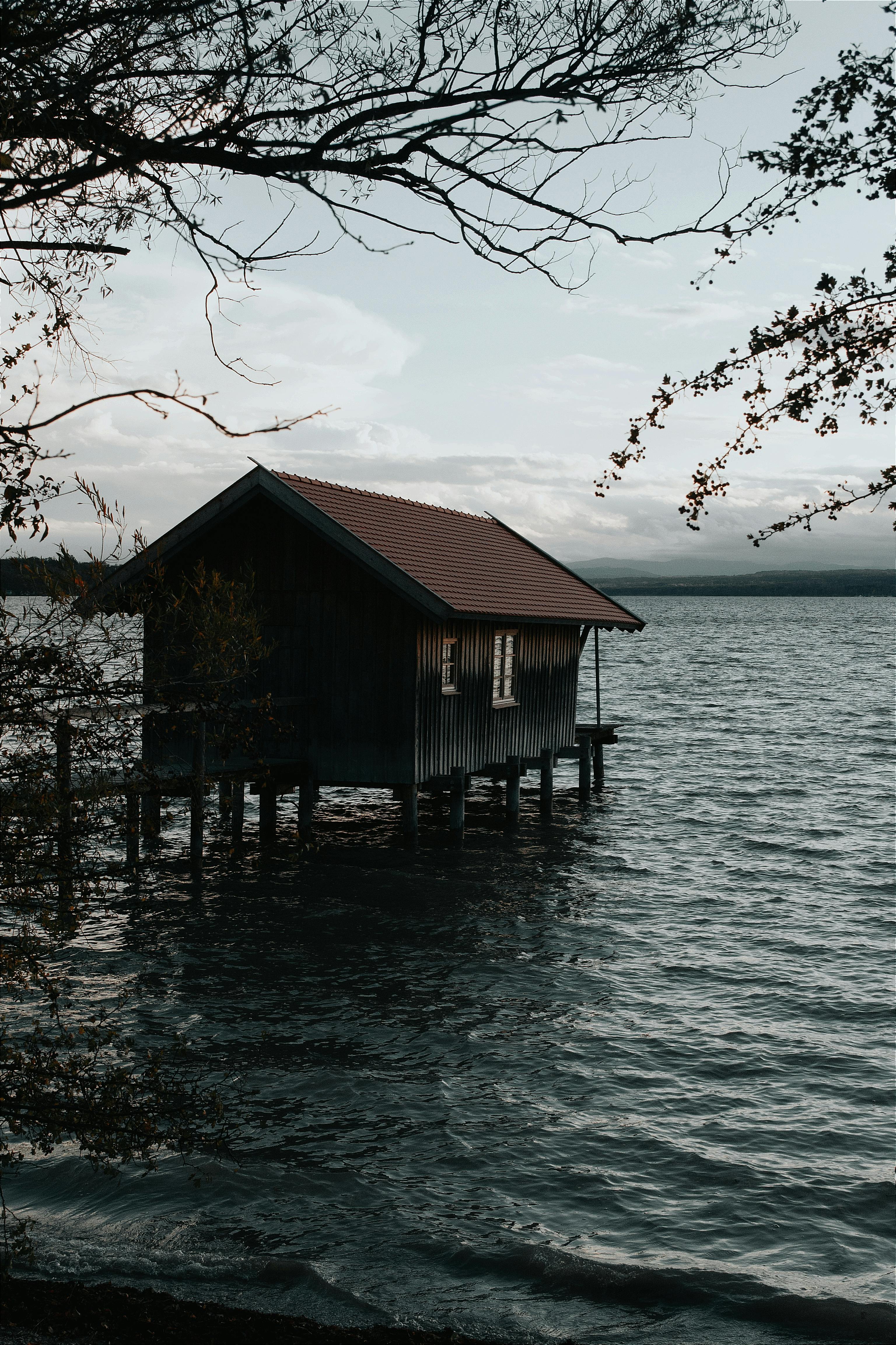 Wooden House on Ammersee Lake Pier, Germany · Free Stock Photo