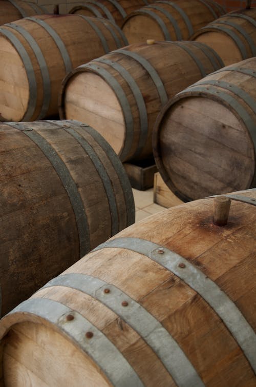 Wooden Barrels on Wooden Stands