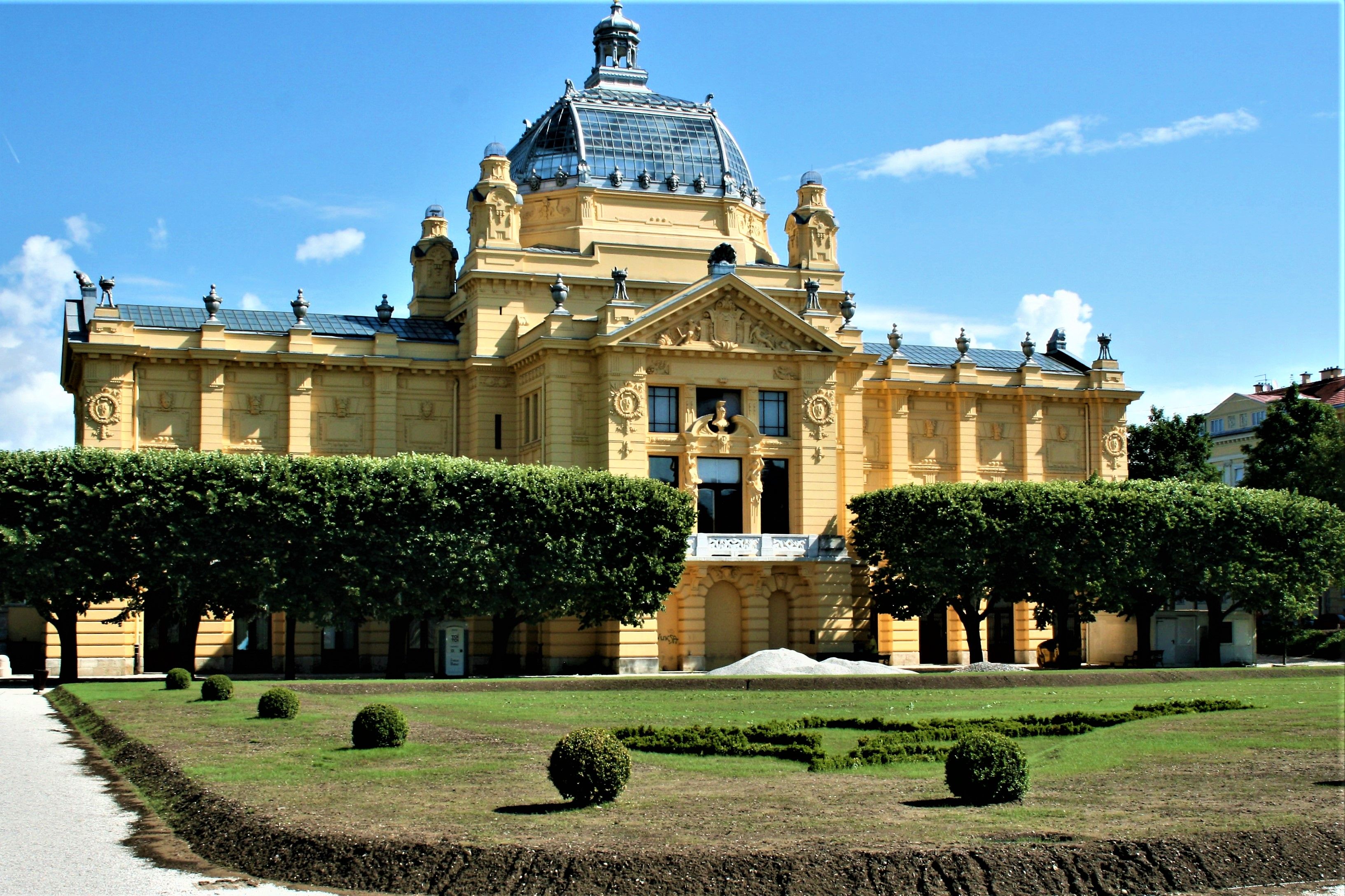 Iconic view of Zagreb showing historic architecture