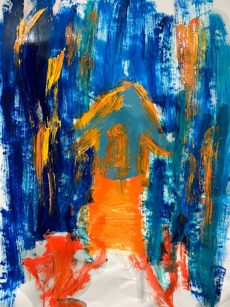 Photo Of A Blue And Orange Painting 