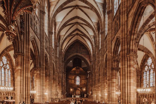 Strasbourg Cathedral Gothic Interior with Arcades 