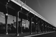 Black and White Photography of a Pont de Bir-Hakeim Bridge in France