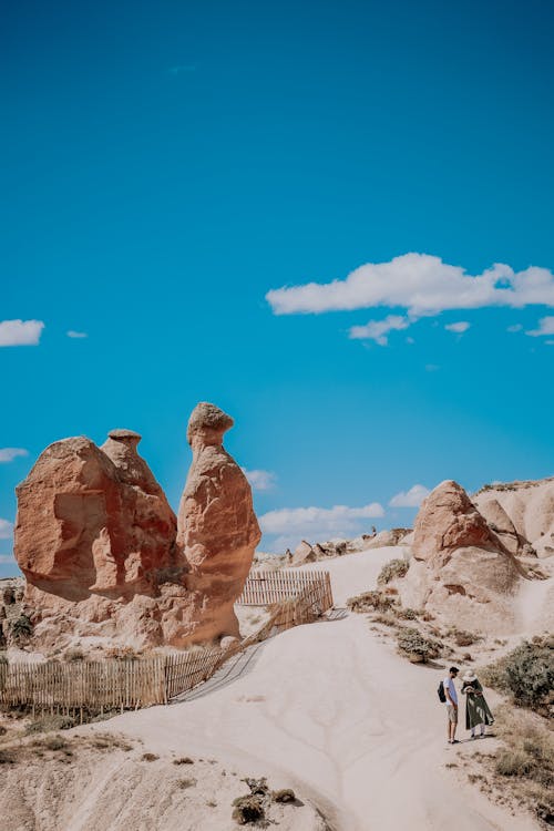 Sand Footpath near Rock Formations