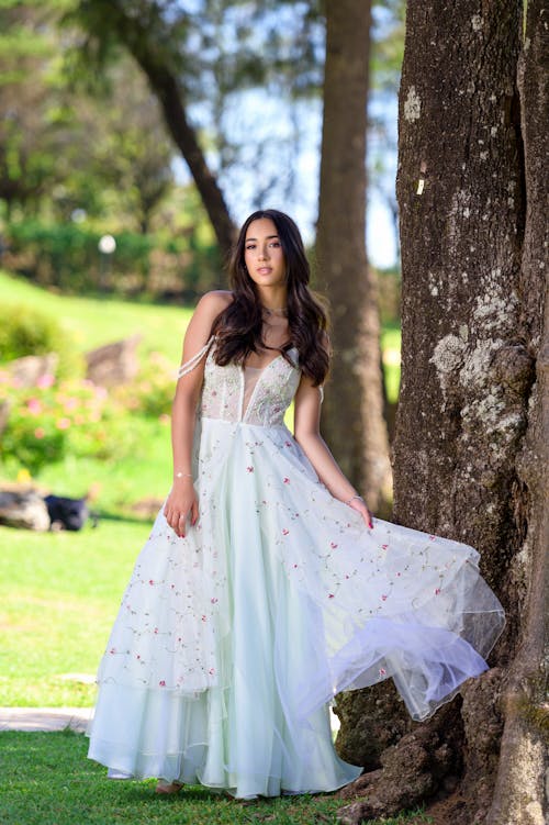 Woman in a Long White Dress 