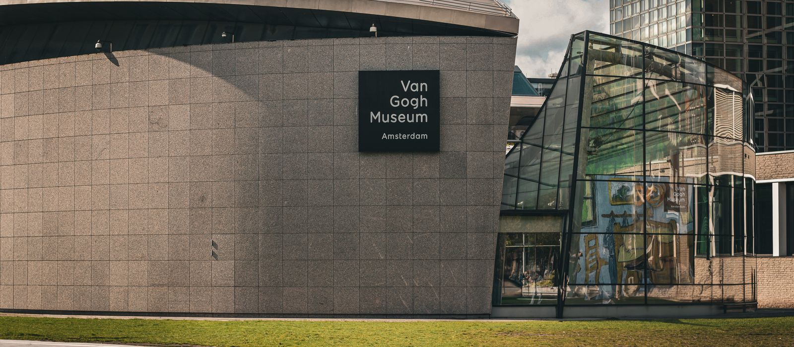 Exterior view of Van Gogh Museum highlighting modern architecture in Amsterdam.
