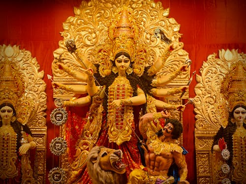 Golden Durga Statue