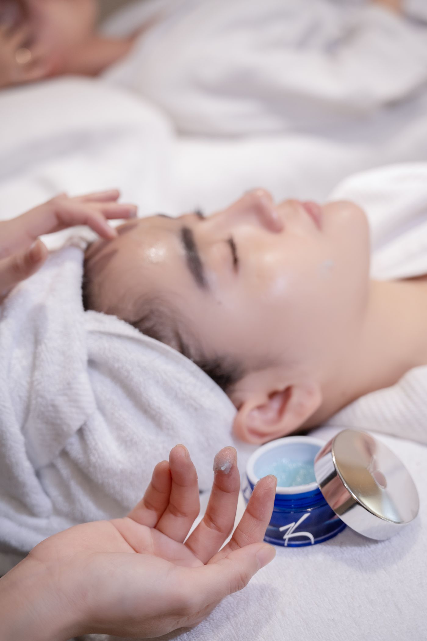 Aesthetic facial treatment in a luxury spa