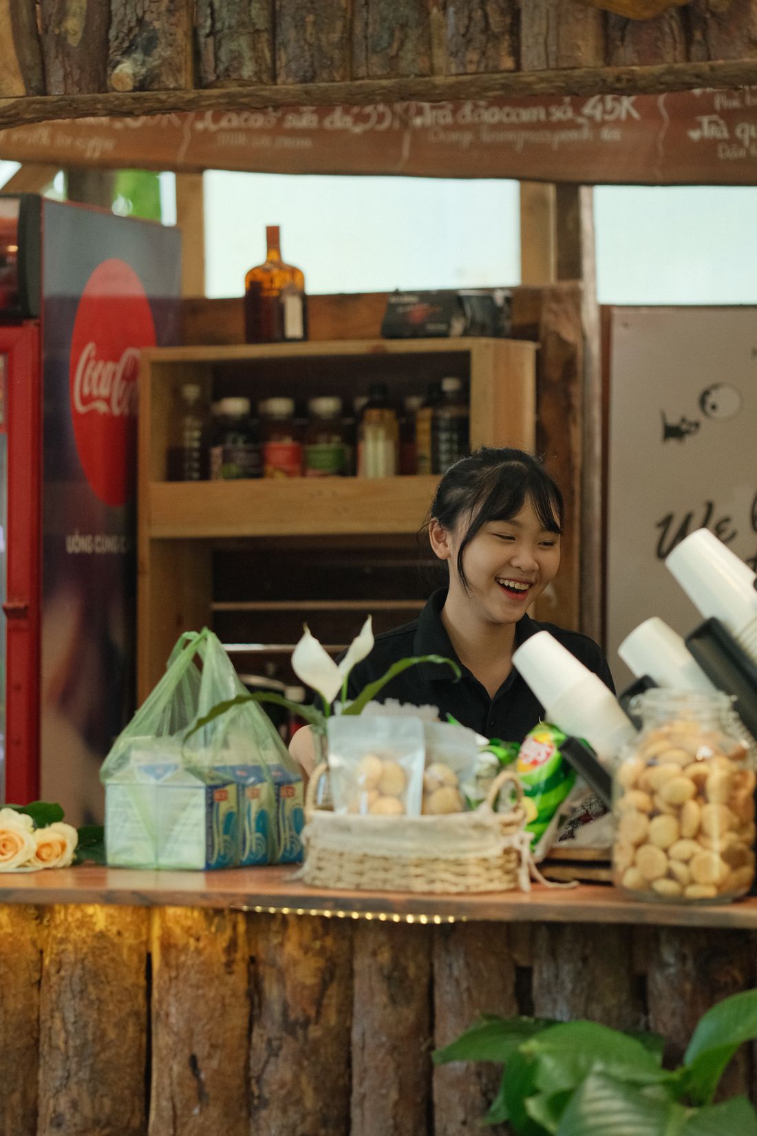 An owner calmly handling feedback at the counter
