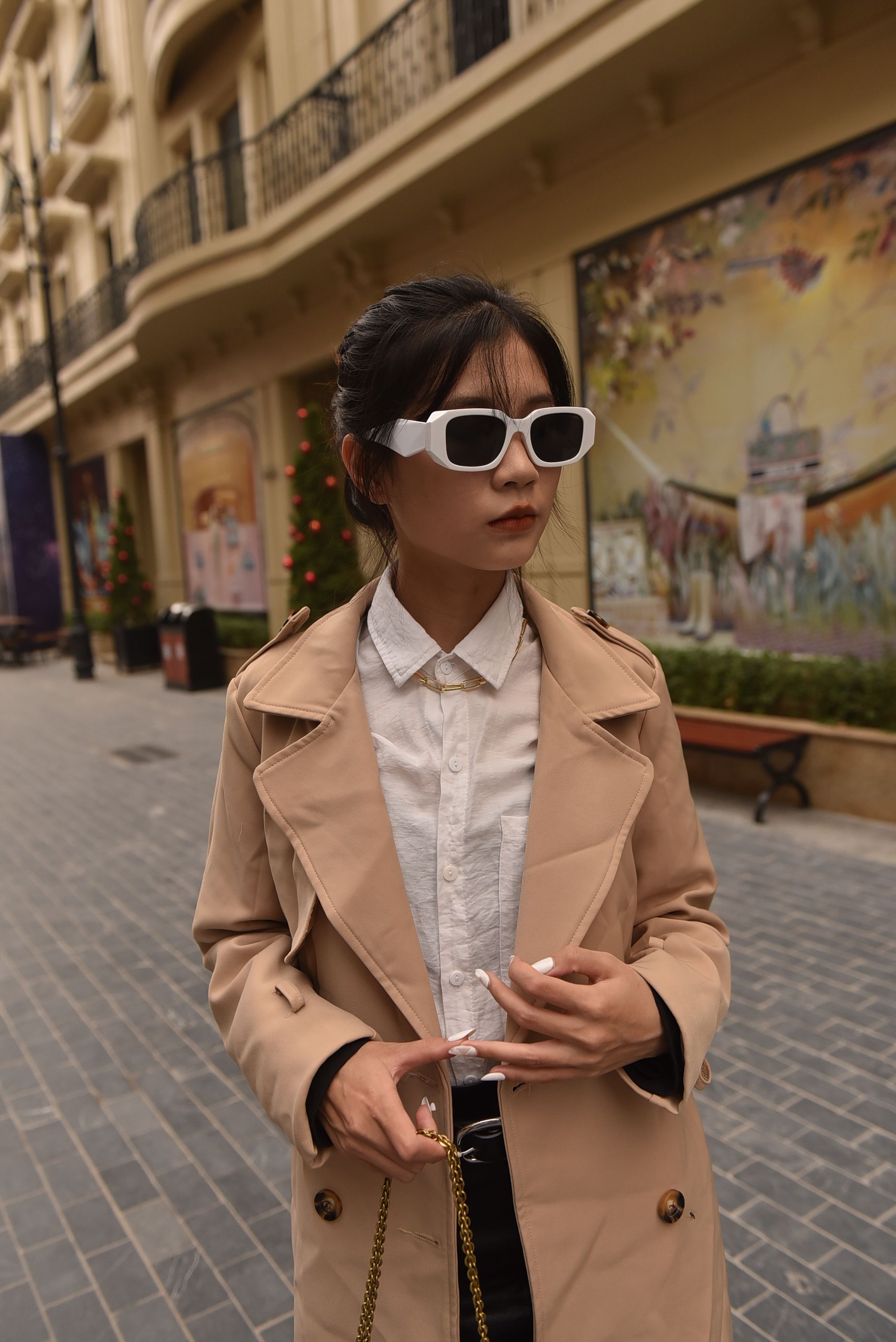 Young Fashionable Woman Standing on a Street in City · Free Stock Photo