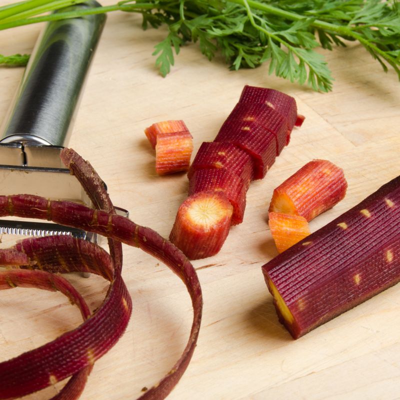 Air Fryer Charred Purple Carrot and Crispy Pistachio Oil Dip
