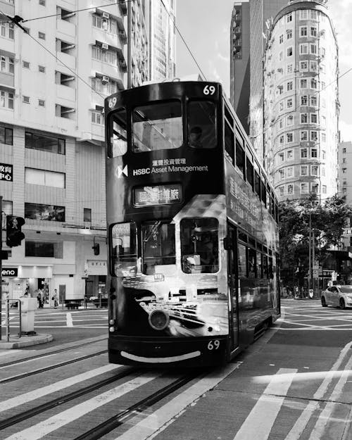 Ilmainen kuvapankkikuva tunnisteilla harmaasävyt, hong kong, julkinen liikenne