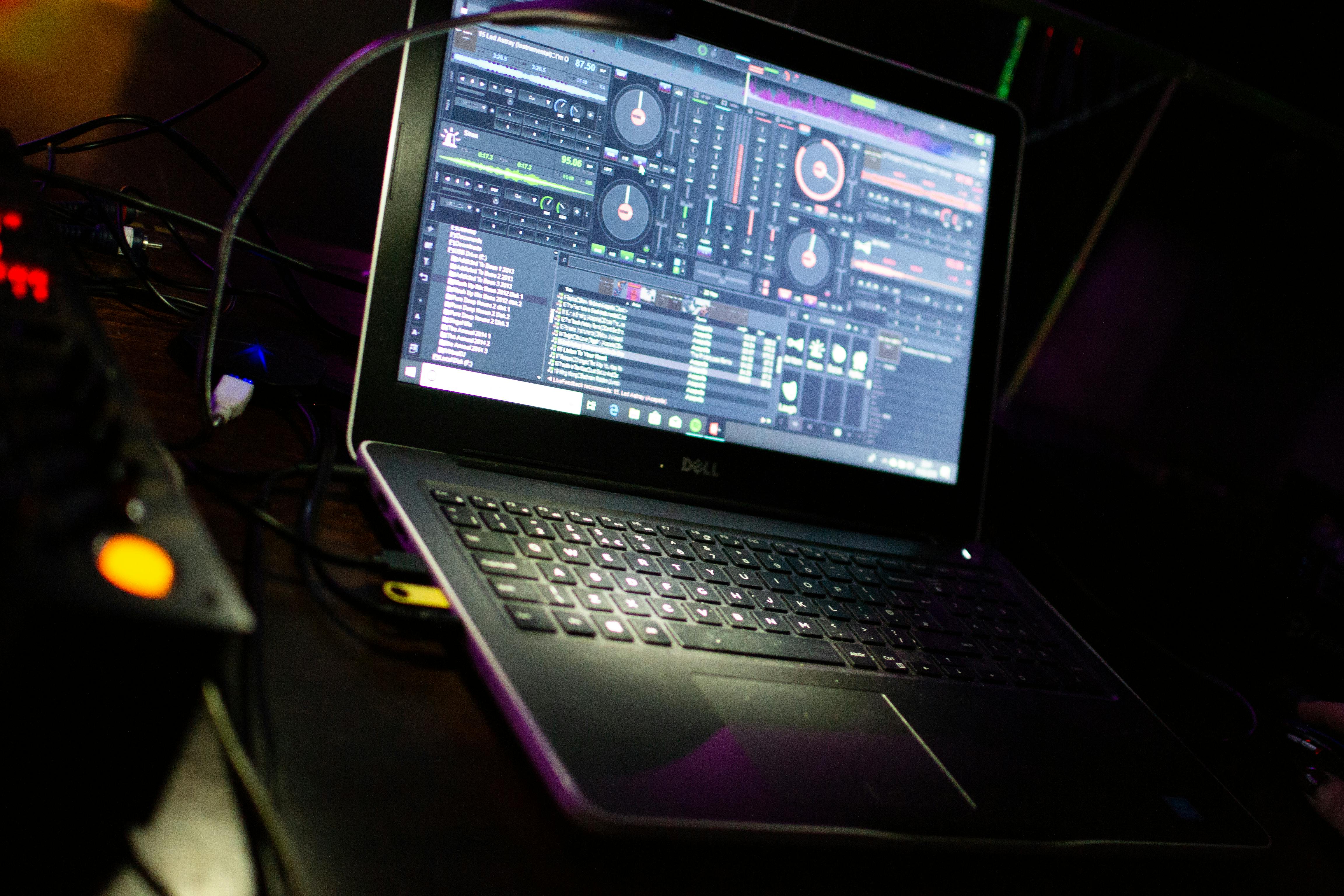 Free stock photo of DJ Mixer, laptop, music