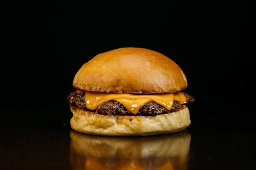 Close-up of a Cheeseburger