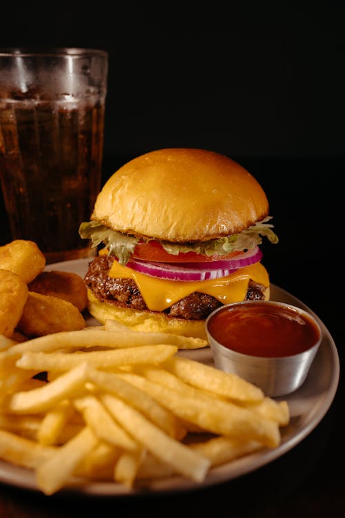 Gratis lagerfoto af burger, fastfood, ketchup