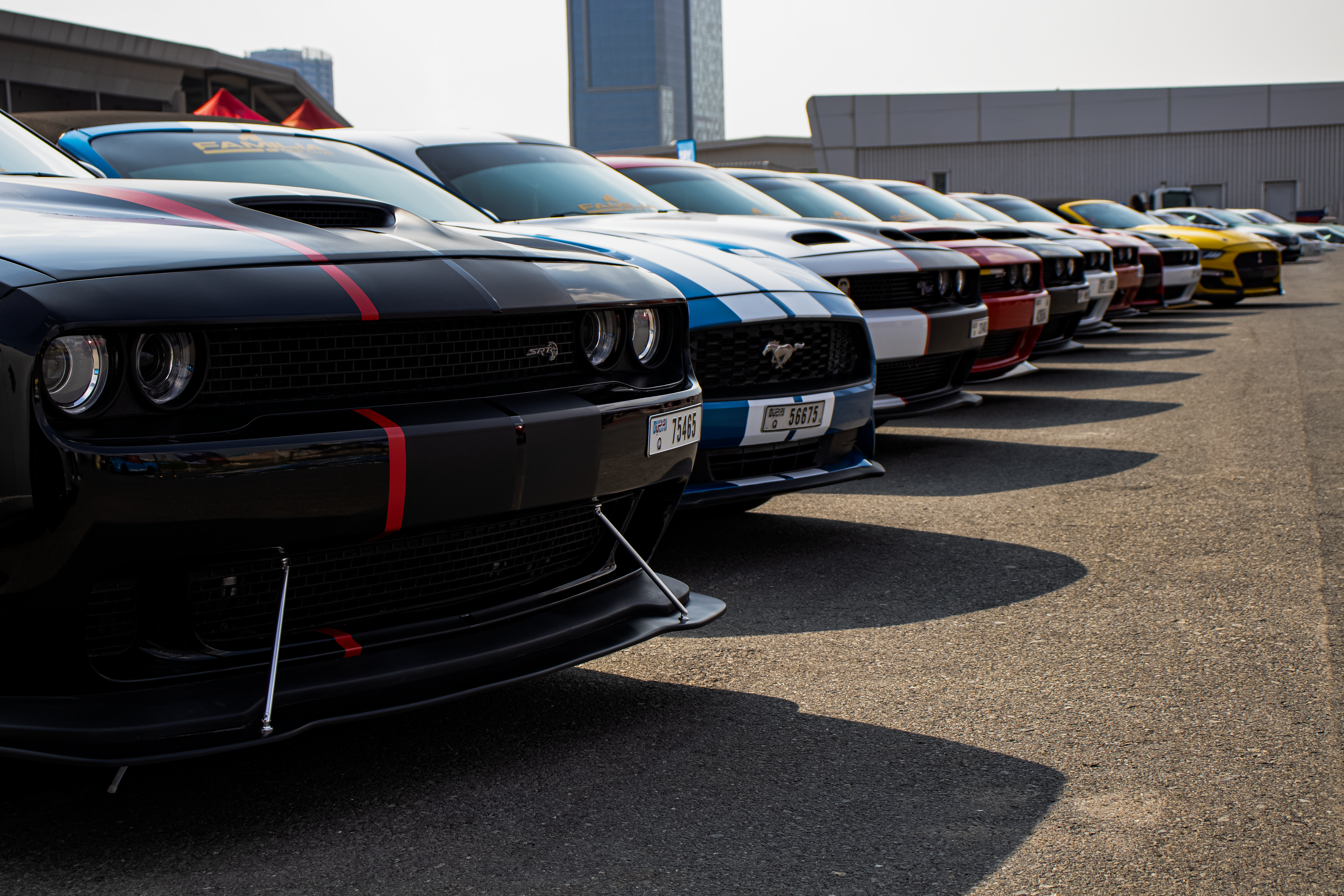 Sports Cars Parked in a Row