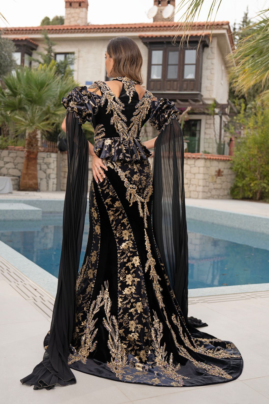 Model in an elegant gown
