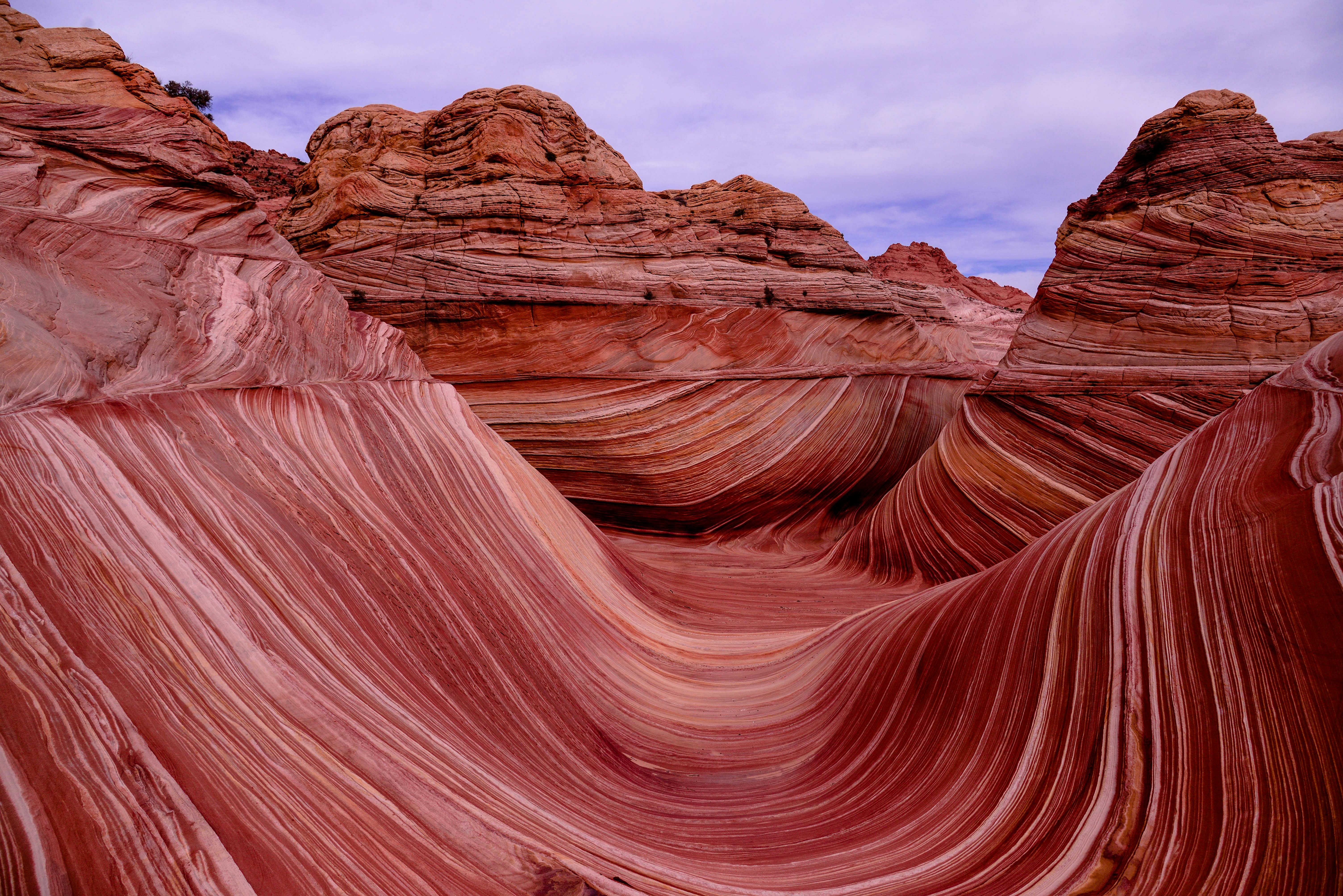 Capture of the Wave's colorful rock formation in Arizona, USA.