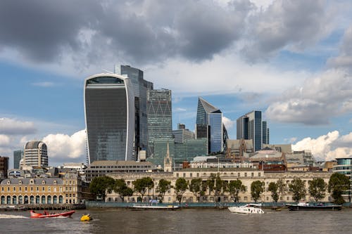 River Waterfront with Skyscrapers