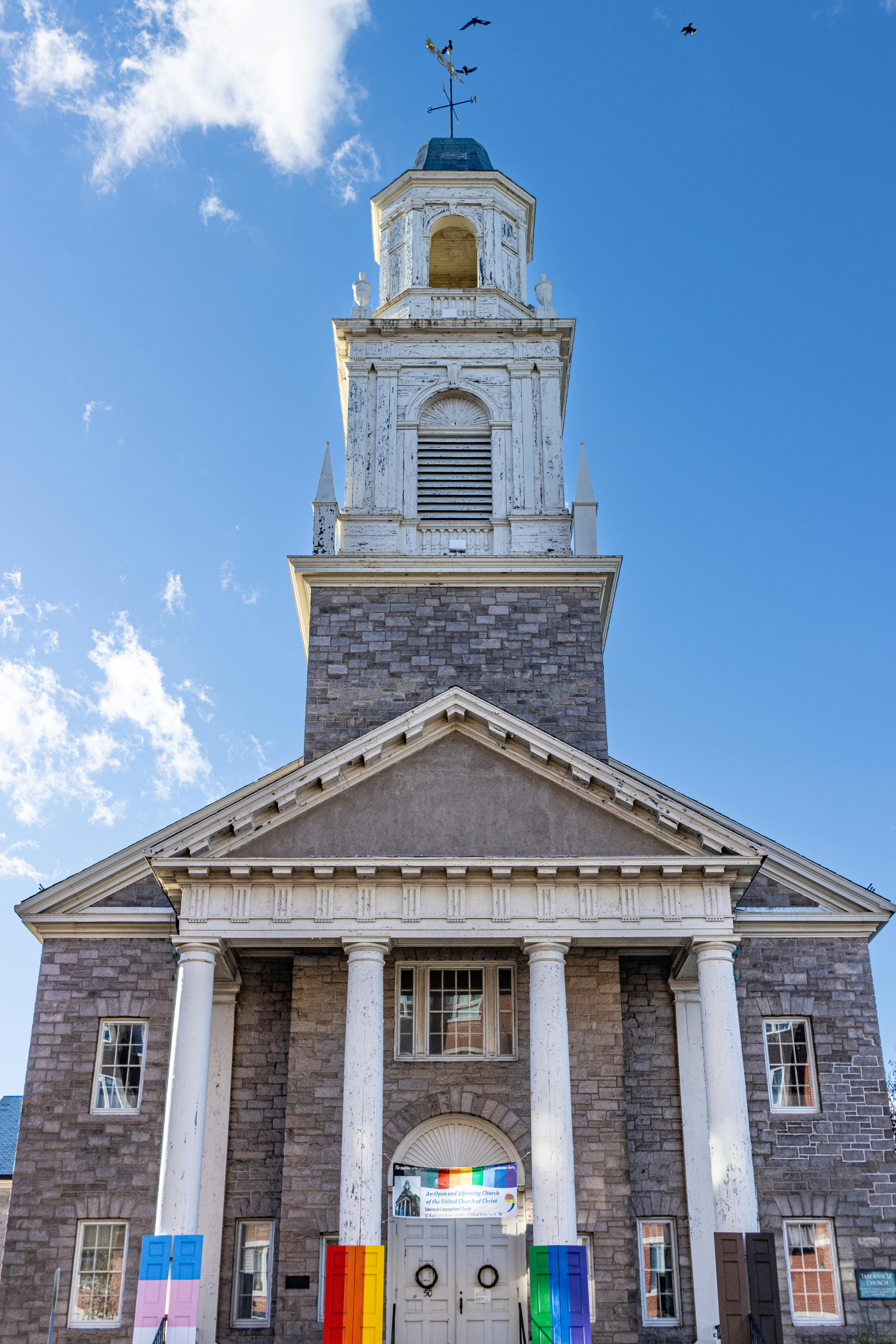 Tabernacle Congregational Church in Salem with Colorful