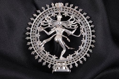 Indian Temple jewellery Lord shiva Pendant in white gold and Diamond
