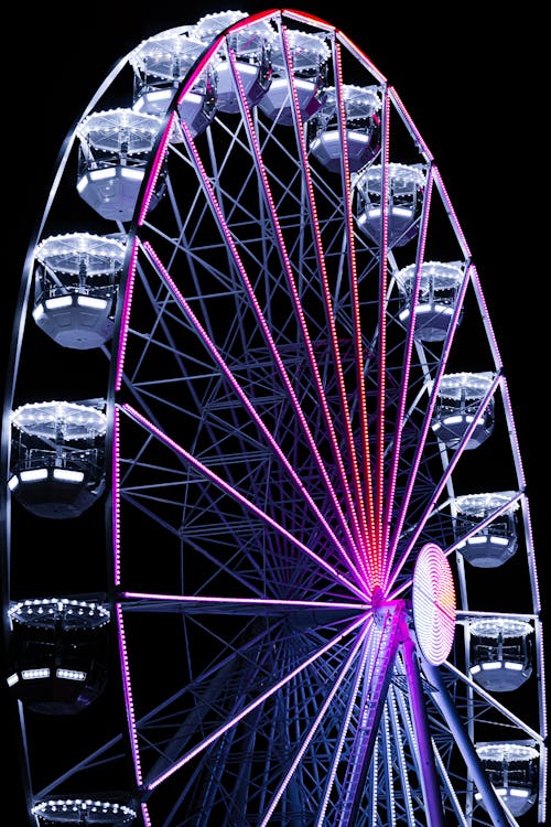 Illuminated Ferris Wheel at Night