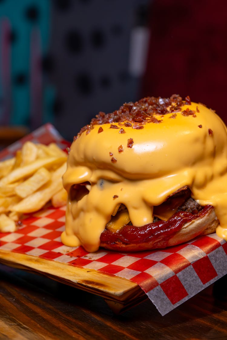 Melted Cheese On Cheeseburger