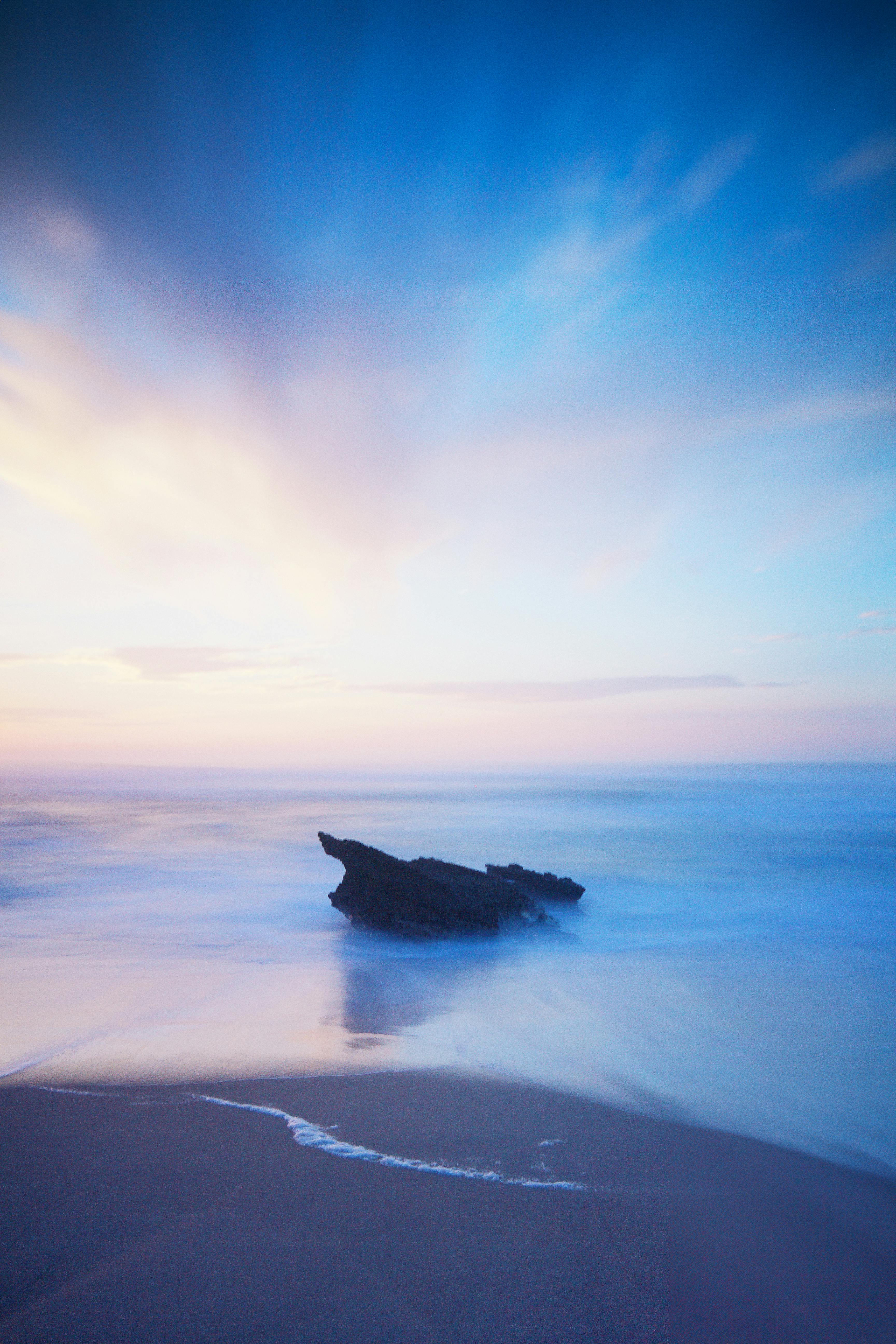 rock and sunset