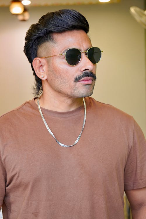 Man with Mustache in Sunglasses