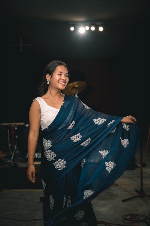 Smiling Woman in Traditional Clothing