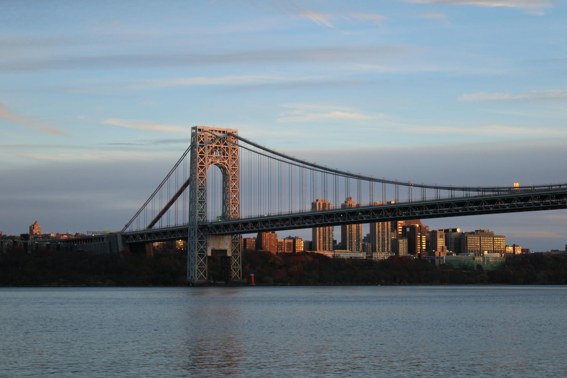 New York City Skyline from the Hudson River near George Washington Bridge (GWB)