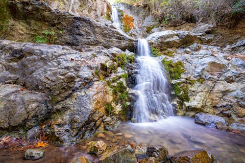 Cascade on Rocks in Park