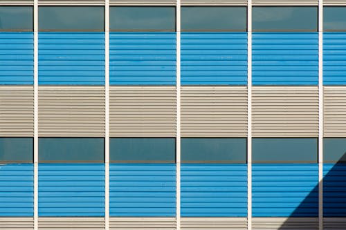 Free Metal Stripes and Windows on Facade Stock Photo