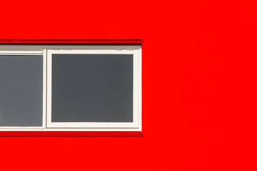 Window in Bright Red Wall