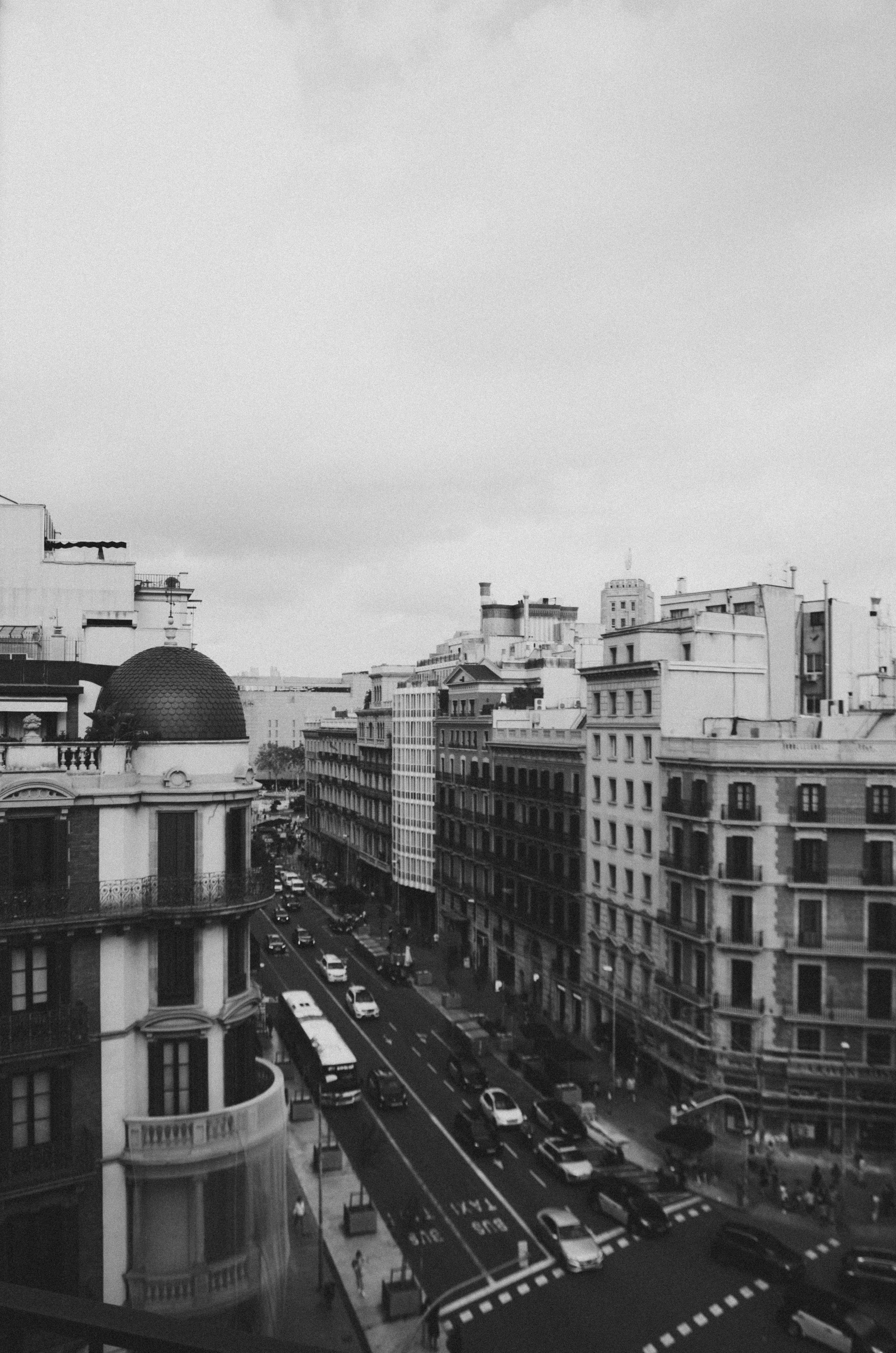 buildings and street in barcelona