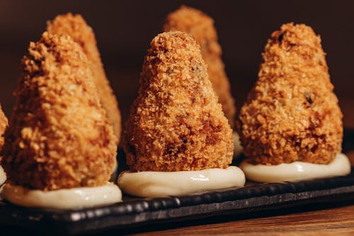 Close-up of a Tray with Fried Chicken 