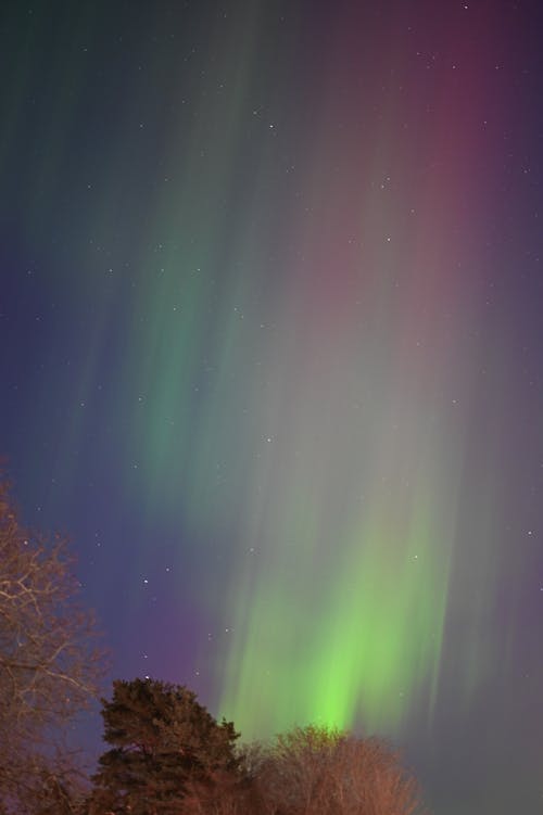 View of Northern Lights at Night 