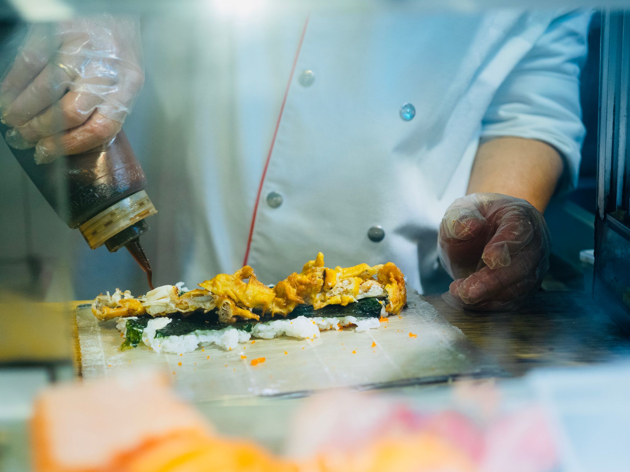 Chef preparing sushi