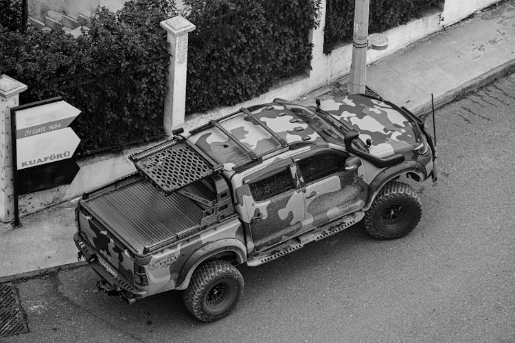 4x4 Car With A Camouflage Pattern