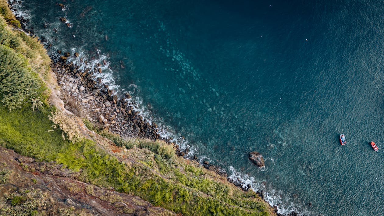 Top View of a Rocky Coast 