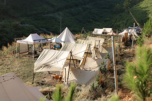 Camping on Hill over Valley