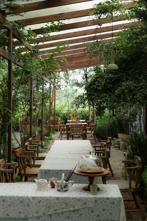 Tables on Terrace in Restaurant