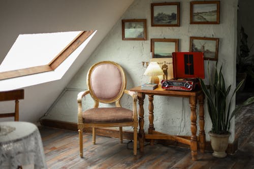 Cafe Interior with Vintage Furniture and Decor 