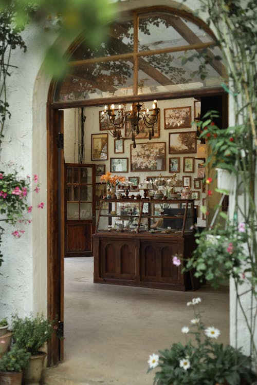 Gratis lagerfoto af årgang, blomster, café