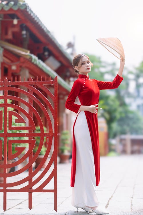 Základová fotografie zdarma na téma asiatka, červené šaty, čínská kultura