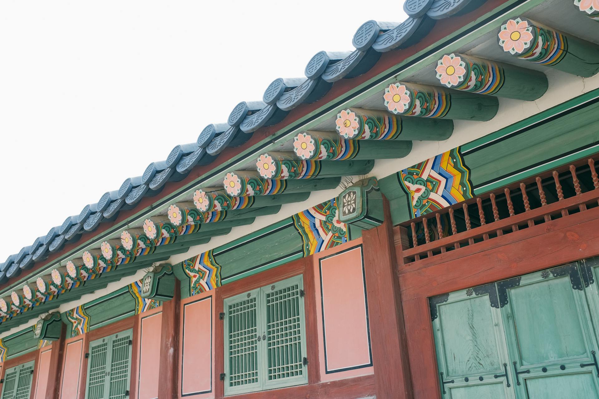 Wall and Roof of a House in Traditional Korean Style