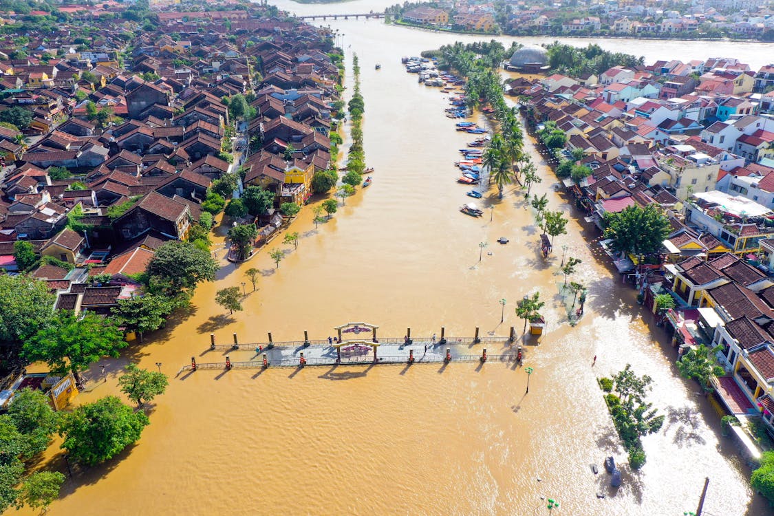 Aerial View of a Flooded Hoi An City, Vietnam · Free Stock Photo