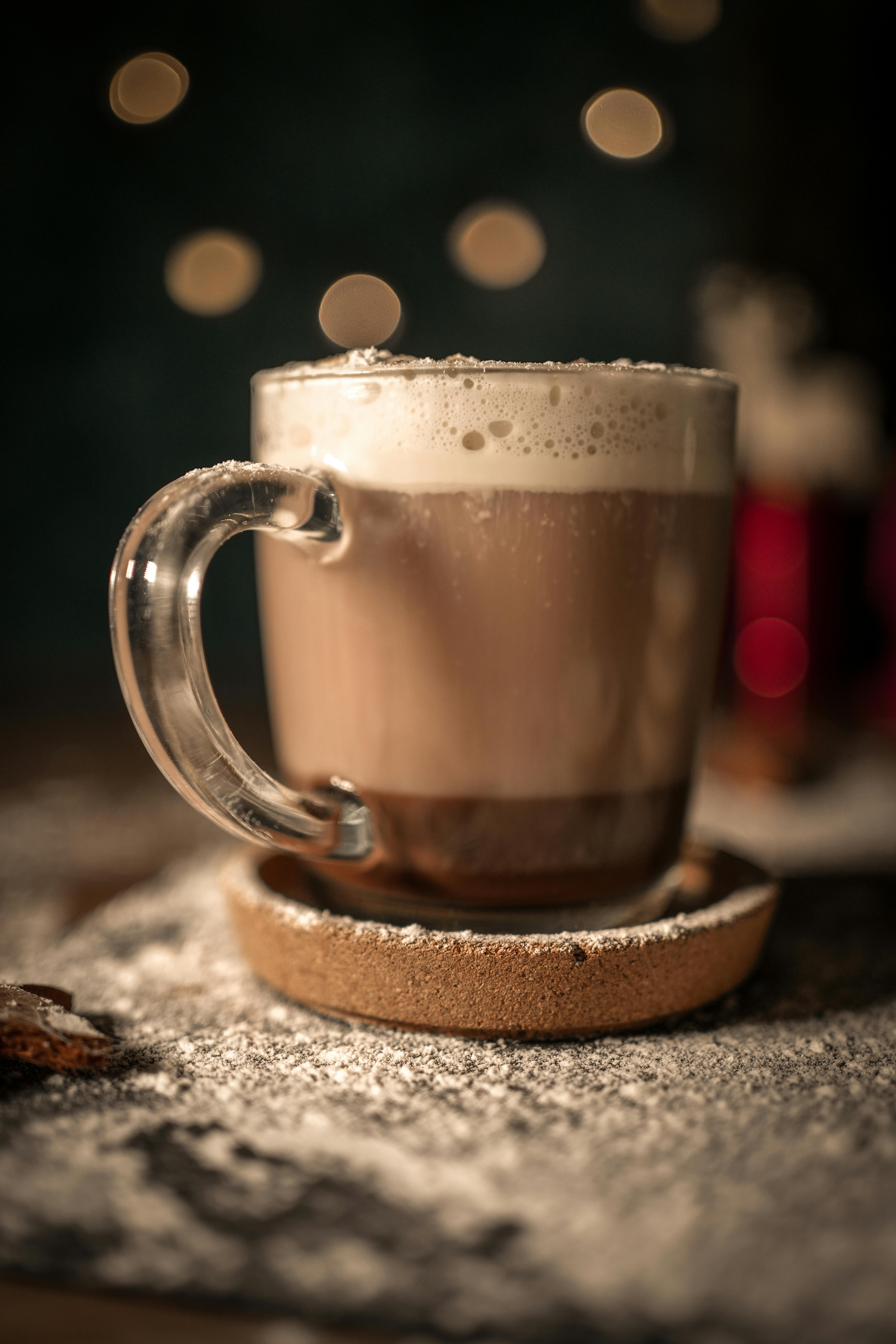 christmas time cakes and hot chocolate