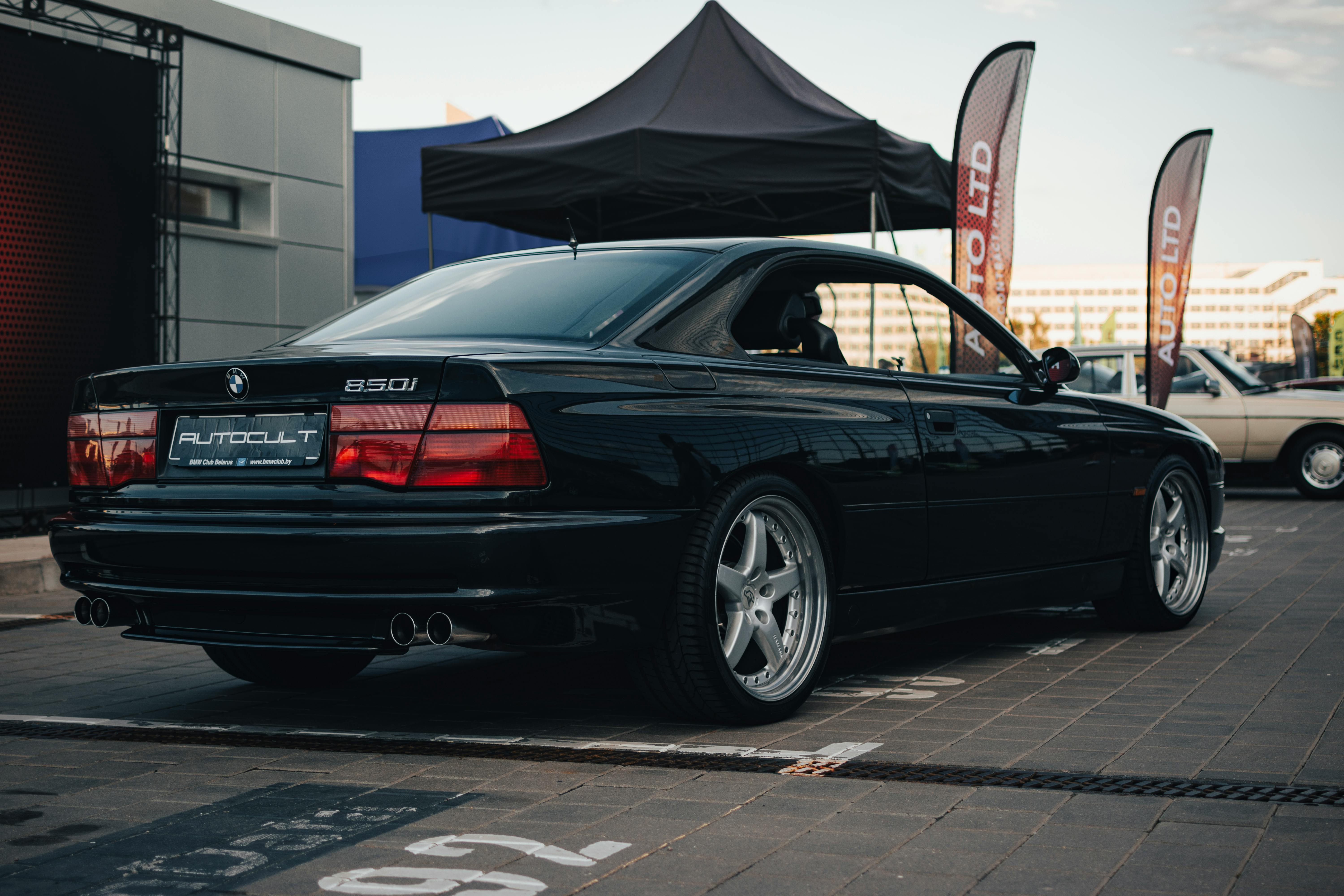 Back of Black BMW 850I ?? Free Stock Photo