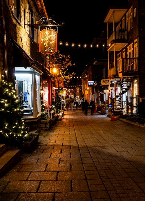 Fotos de stock gratuitas de adornos de navidad, árbol de Navidad, calle