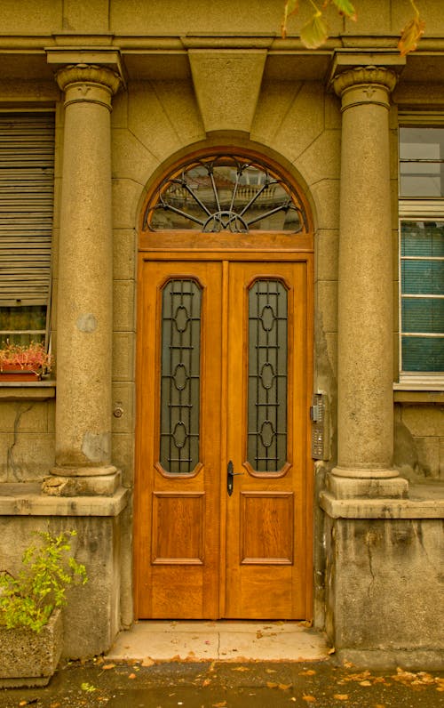 Symmetrical View of a Townhouse Entrance